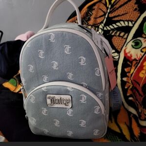 Juicy Couture Rhinestone Logo Denim Mini Backpack NWT